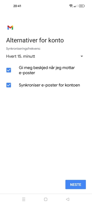 Velg NESTE