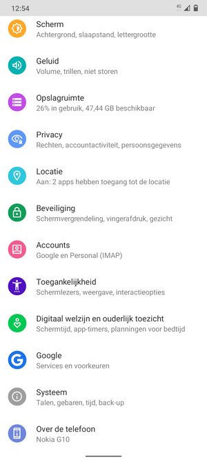 Scroll naar en selecteer Beveiliging