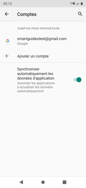 Sélectionnez votre compte Google