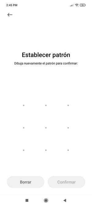 Dibuje de nuevo el patrón de desbloqueo