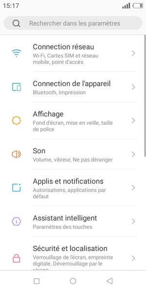 Sélectionnez Connection réseau