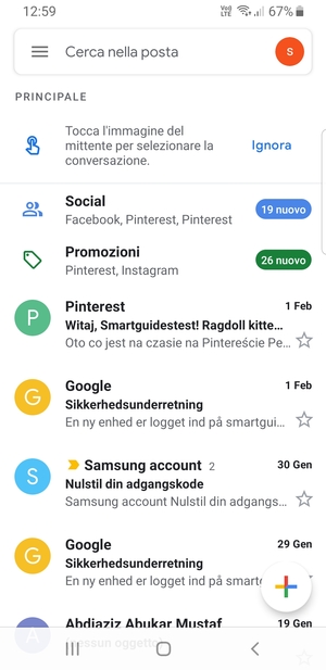 Il tuo Gmail è pronto per l'uso
