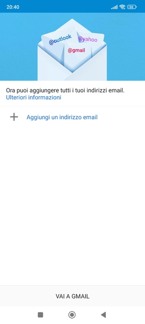 Seleziona Aggiungi un indirizzo email