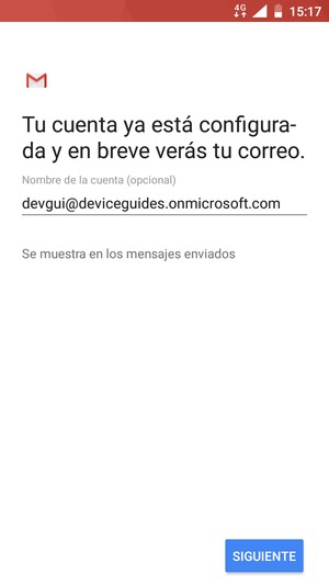 Déle a su cuenta un nombre y seleccione SIGUIENTE