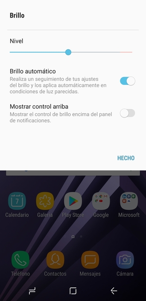 Active Brillo automático y seleccione HECHO