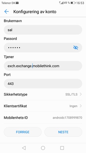 Bla ned og velg Sikkerhetstype