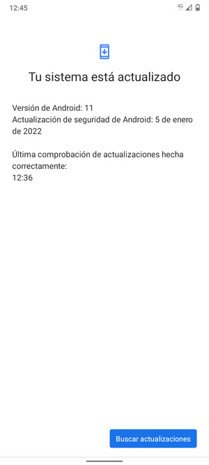 Si su teléfono está actualizado, verá la siguiente pantalla