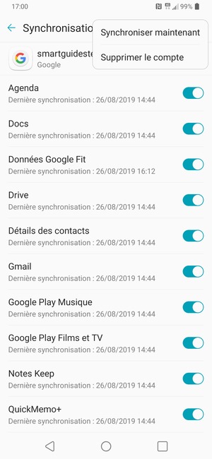 Sélectionnez Synchroniser maintenant