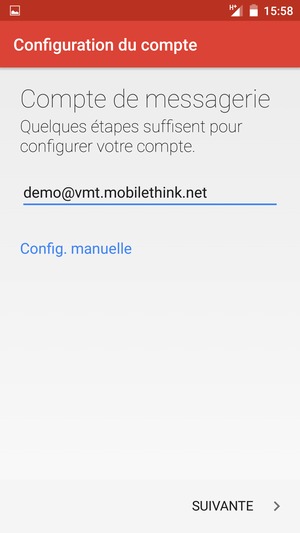 Saisissez votre adresse e-mail et sélectionnez SUIVANTE