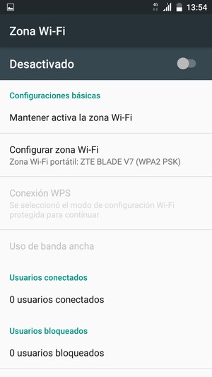 Seleccione Configurar zona Wi-Fi