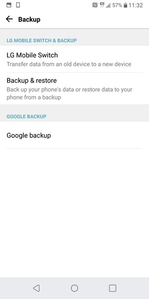 Select Google backup