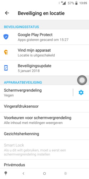 Selecteer Schermvergrendeling