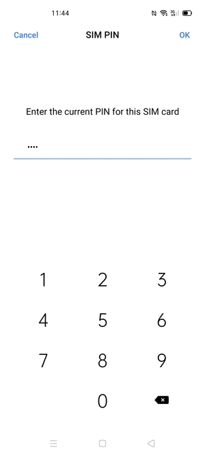 Enter Current SIM PIN and select OK