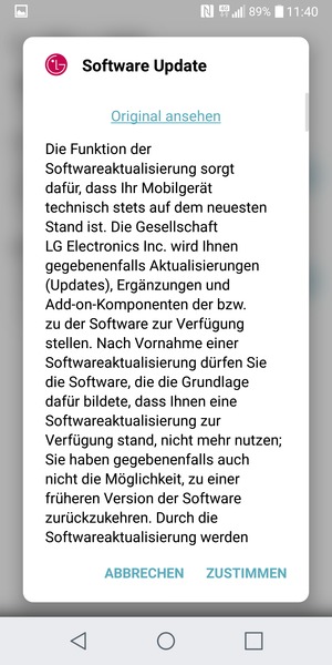 Wählen Sie ZUSTIMMEN