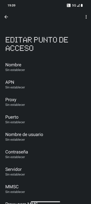 Introduzca la información de Internet