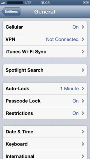 Select Passcode Lock