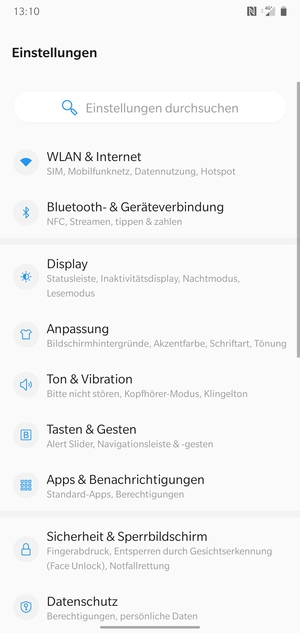 Wählen Sie WLAN & Internet