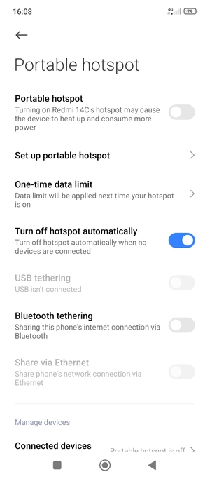 Select Set up portable hotspot