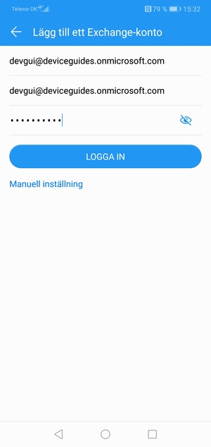 Ange din e-postadress, användarnamn och lösenord. Välj LOGGA IN