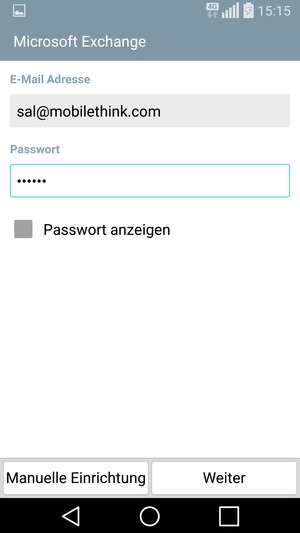 Geben Sie Ihre E-Mail-Adresse und Passwort ein. Wählen Sie Weiter