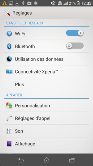 Sélectionnez Plus...