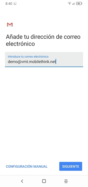 Introduzca su Dirección de correo electrónico y seleccione SIGUIENTE