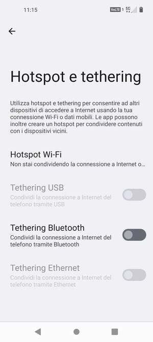 Seleziona Hotspot Wi-Fi
