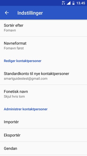 Scroll til og vælg Importér