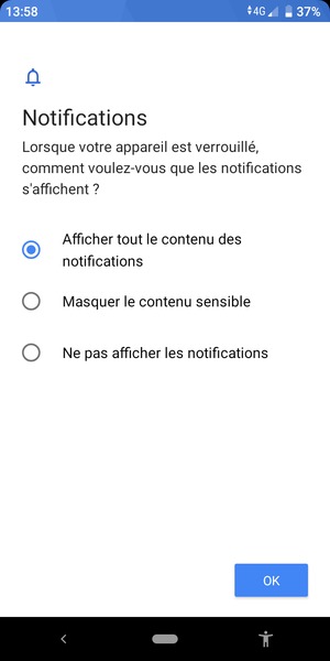Sélectionnez votre option préférée et sélectionnez OK