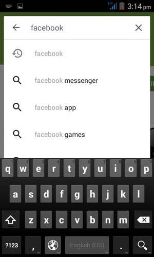 Enter the app name and select Search