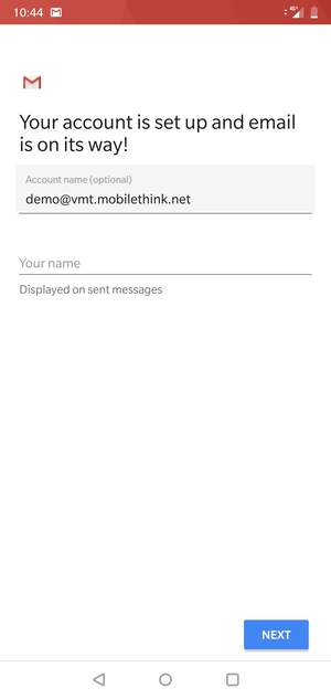 Give your account a name and enter your name. Select NEXT