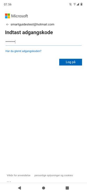 Indtast din adgangskode og vælg Log på