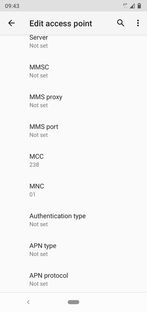Scroll down and enter MMS information
