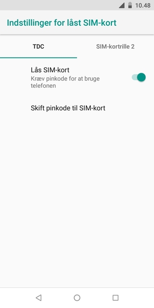 Vælg Public og Skift pinkode til SIM-kort