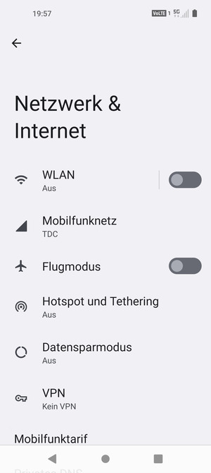 Wählen Sie Mobilfunknetz