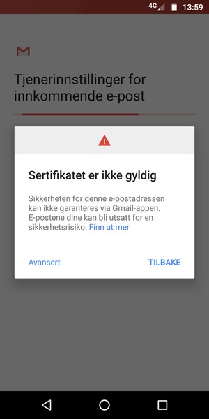 Velg TILBAKE