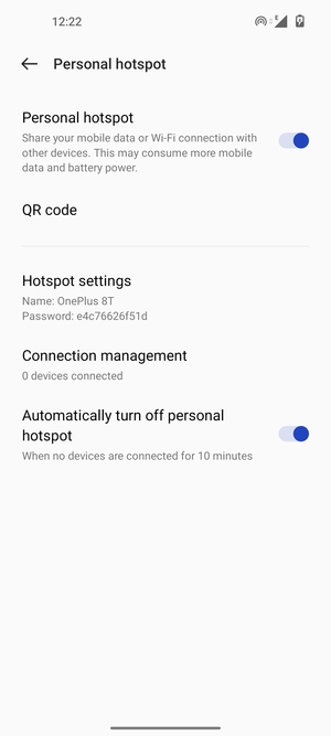 Your phone is now set up for use as a modem