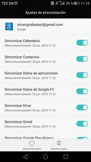Seleccione Sincronizar ahora