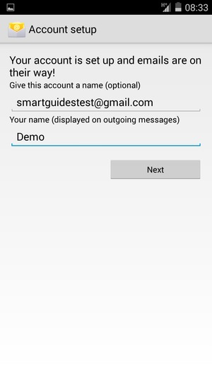 Give your account a name and enter your name. Select Next
