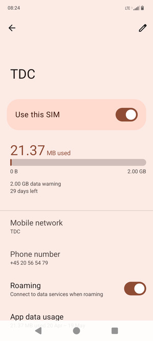 Turn Roaming on or off