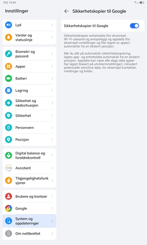 Velg tilbake-knappen
