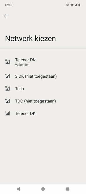 Selecteer een netwerkoperator uit de lijst