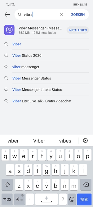 Voer de app-naam in en selecteer ZOEKEN