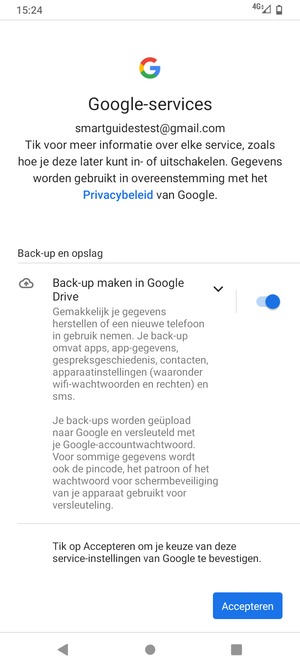 Selecteer Accepteren