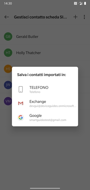 Seleziona il tuo account Google