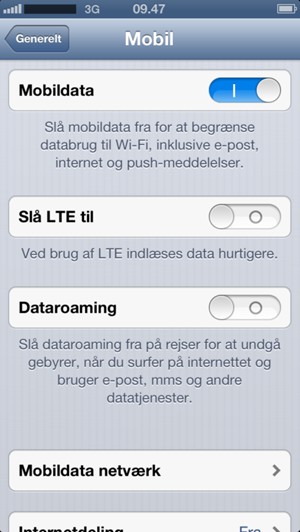 Slå LTE til