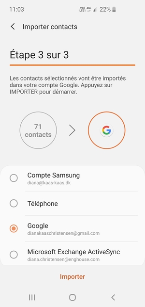 Sélectionnez Importer