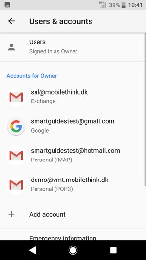 Select your Google account