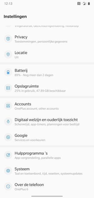 Scroll naar en selecteer Systeem