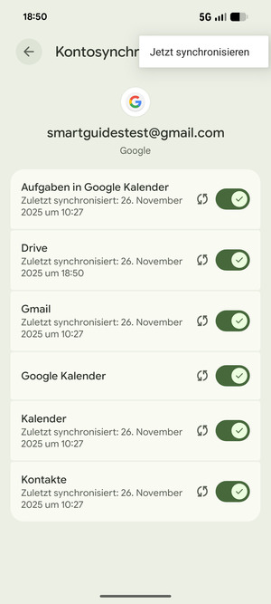 Wählen Sie Jetzt synchronisieren